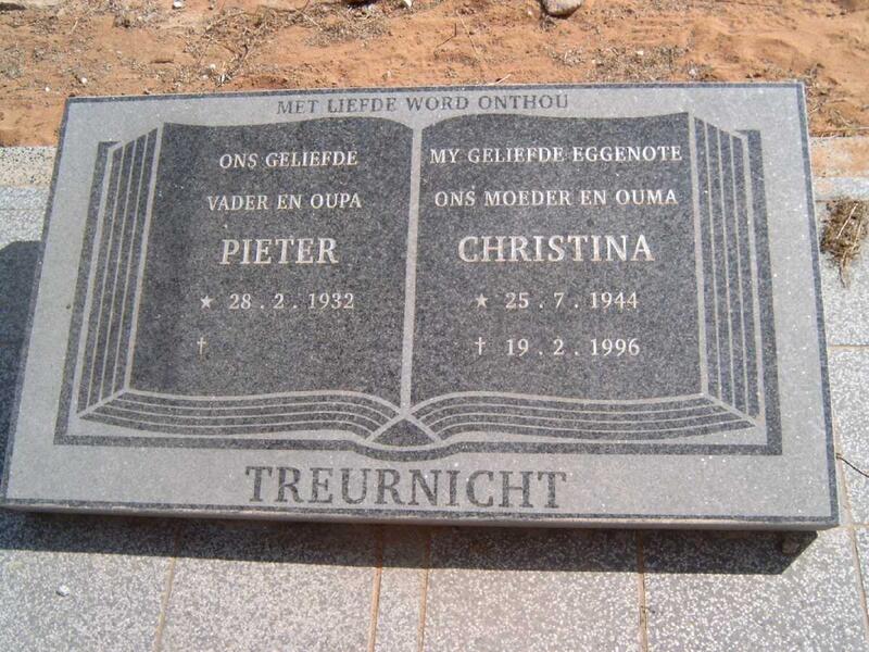 TREURNICHT Pieter 1932- & Christina 1944-1996