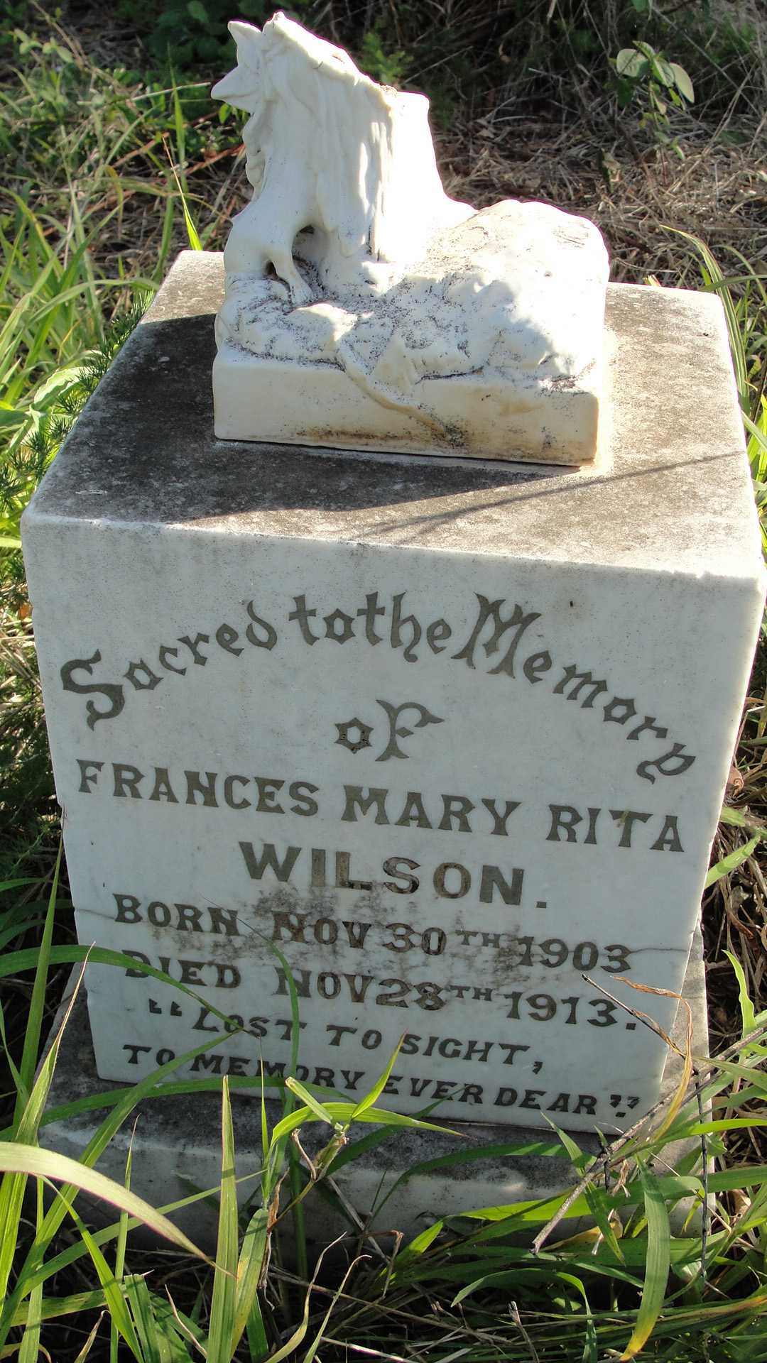 WILSON Frances Mary Rita 1903-1913