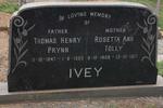 IVEY Thomas Henry Prynn 1847-1923 & Rosetta Ann Tolly 1858-1917
