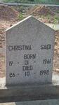 SAIDI Christina 1961-1992