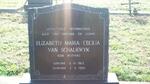 SCHALKWYK Elizabeth Maria Cecilia, van nee BOTHA 1913-1990