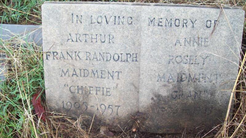 MAIDMENT Frank Randolph 1905-1957 & Anne Rosely 1903-1985