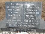 BARENDSE James J.A. 1910-1987 & Maria S. 1918-2001