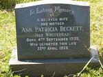 BECKETT Ann Patricia nee WHITEHEAD 1939-1966