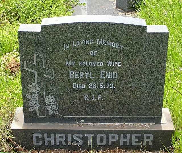 CHRISTOPHER Beryl Enid 1973