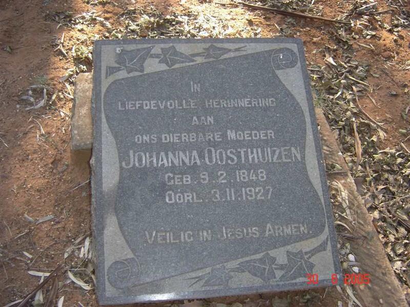 OOSTHUIZEN Johanna 1848-1927