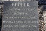 PEPLER Jacobus J. 1868-1919 & Susanna J.P. DE VILIIERS 1878-1964