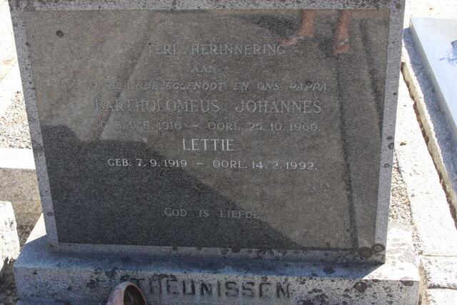 THEUNISSEN Bartholomeus Johannes 1916-1960 & Lettie 1919-1992