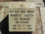 HEERDEN Henrietta Alletta, van nee HAUMANN 1883-1958