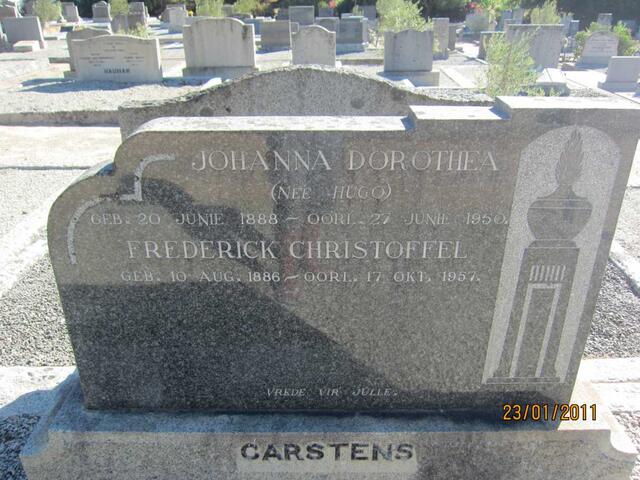 CARSTENS Frederick Christoffel 1886-1957 & Johanna Dorothea HUGO 1888-1950
