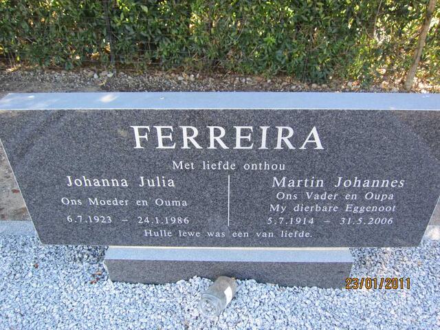 FERREIRA Martin Johannes 1914-2006 & Johanna Julia 1923-1986