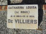 VILLIERS Catharina Louisa, de nee LE ROUX 1864-1935