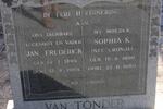 TONDER Jan Frederick, van 1899-1964 & Sophia K. CRONJE 1898-1980