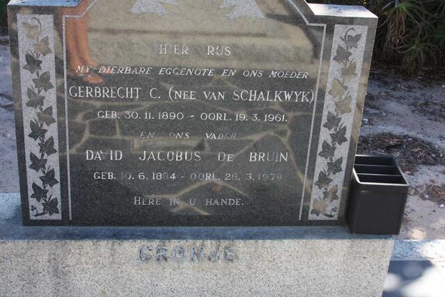 CRONJE David Jacobus De Bruin 1884-1979 & Gerbrecht C. VAN SCHALKWYK 1890-1961