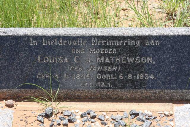 MATHEWSON Louisa C.J. nee JANSEN 1846-1934