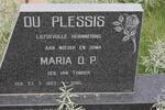 PLESSIS Maria D.P., du nee VAN TONDER 1923-