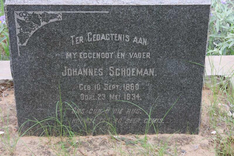 SCHOEMAN Johannes 1860-1934