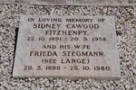 FITZHENRY Sidney Cawood 1891-1958 & Frieda Stegmann LANGE 1896-1980