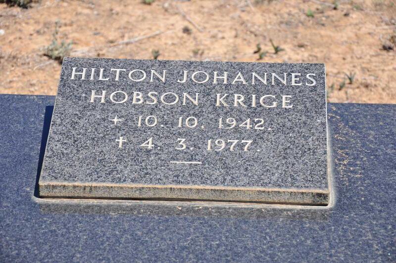 KRIGE Hilton Johannes Hobson 1942-1977