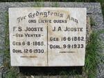 JOOSTE J.A. 1862-1933 & F.S. VENTER 1865-1930