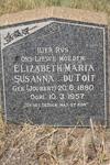 TOIT Elizabeth Maria Susanna, du nee JOUBERT 1880-1957