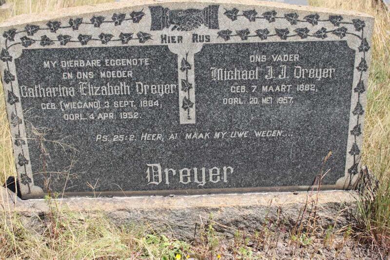 DREYER Michael J.J. 1882-1957 & Catharina Elizabeth WIEGAND 1884-1952