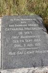 WET Catharina Magdalena, de nee BADENHORST 1864-1951