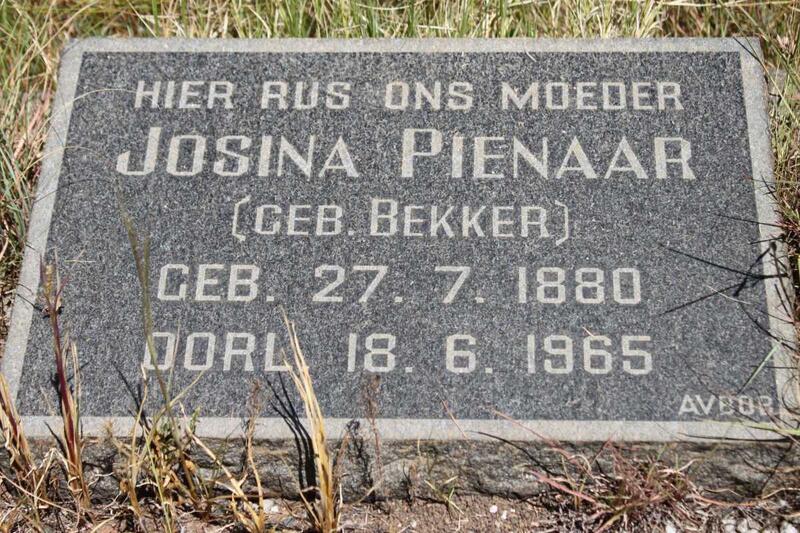 PIENAAR Josina nee BEKKER 1880-1965