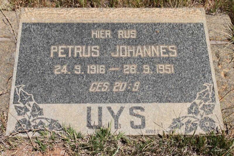 UYS Petrus Johannes 1916-1951