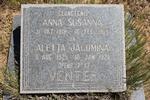 VENTER Anna Susanna 1919-1920 :: VENTER Aletta Jacomina 1925-1926