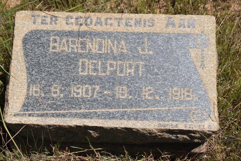 DELPORT Barendina J. 1907-1918
