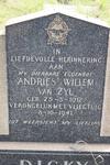 ZYL Andries Willem, van 1912-1941
