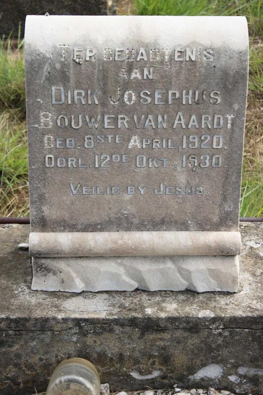 AARDT Dirk Josephus Bouwer, van 1920-1930