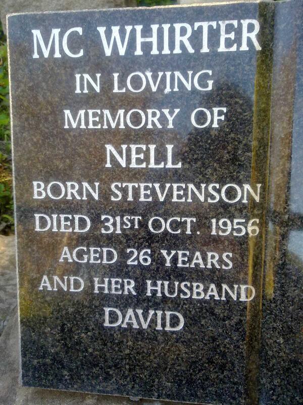 Mc WHIRTER David & Nell STEVENSON -1956
