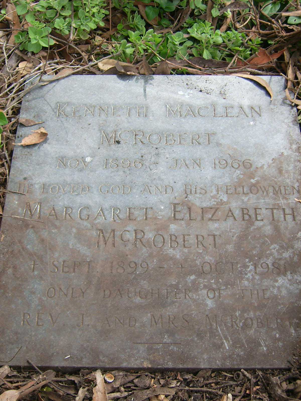 McROBERT Kenneth MacLean 1896-1966 :: McROBERT Margaret Elizabeth 1899-1981