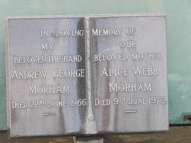 MORHAM Andrew George -1966 & Alice Webb -1972