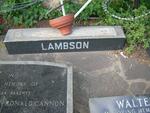 LAMBSON Ronald Cannon :: ? Wal?
