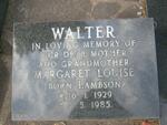 WALTER Margaret Louise nee LAMBSON 1929-1985
