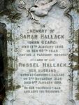 HALLACK Russel 1824-1903 & Sarah GEARD -1896