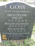 GOSS David Trevor Phillip 1939-1939 :: GOSS Phillip Glenwood 1911-1971 :: GOSS Sheahan Paul 1951-1990
