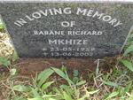 MKHIZE Babane Richard 1959-2002