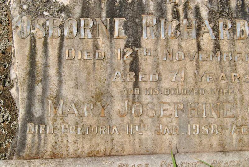 COLEY Osborne Richard -1927 & Mary Josephine -1958