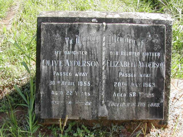 ANDERSON Elizabeth -1963 :: ANDERSON Olive -1955