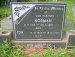 FRANCIS Norman 1916-1973 & Ida 1923-1992