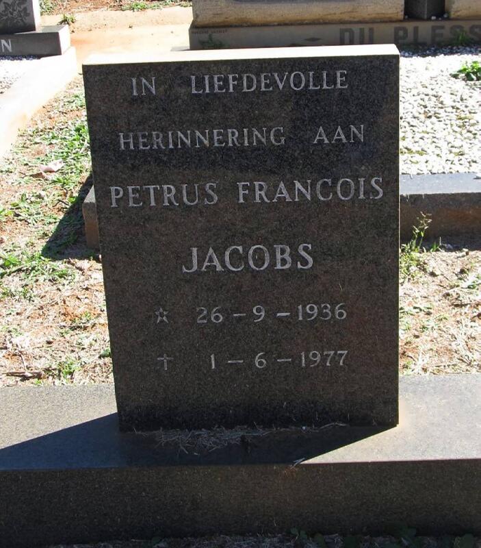 JACOBS Petrus Francois 1936-1977
