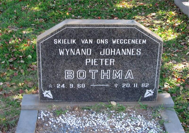 BOTHMA Wynand Johannes Pieter 1960-1982