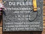PLESSIS Cynthia Emmerentia, du nee PETTERS 1928-1996