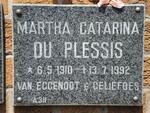 PLESSIS Martha Catarina, du 1910-1992
