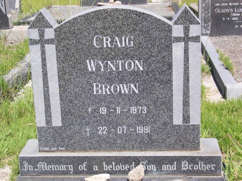 BROWN Craig Wynton 1973-1991