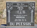 PLESSIS Pieta, du 1922-1998 & Mercia 1932-2006